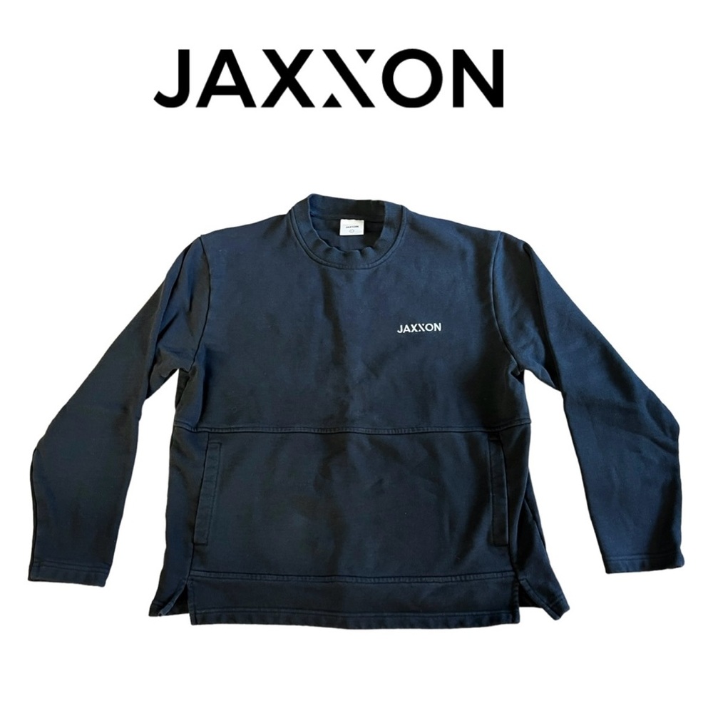 JAXXON Crewneck Black Sweatshirt Embroidered Logo Size L MSRP $99